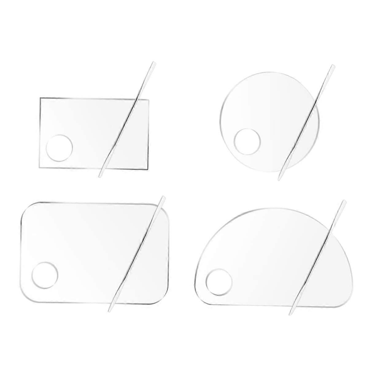 Clear Acrylic Makeup Mixing Palette Set with Spatula for Precise Foundation Blending