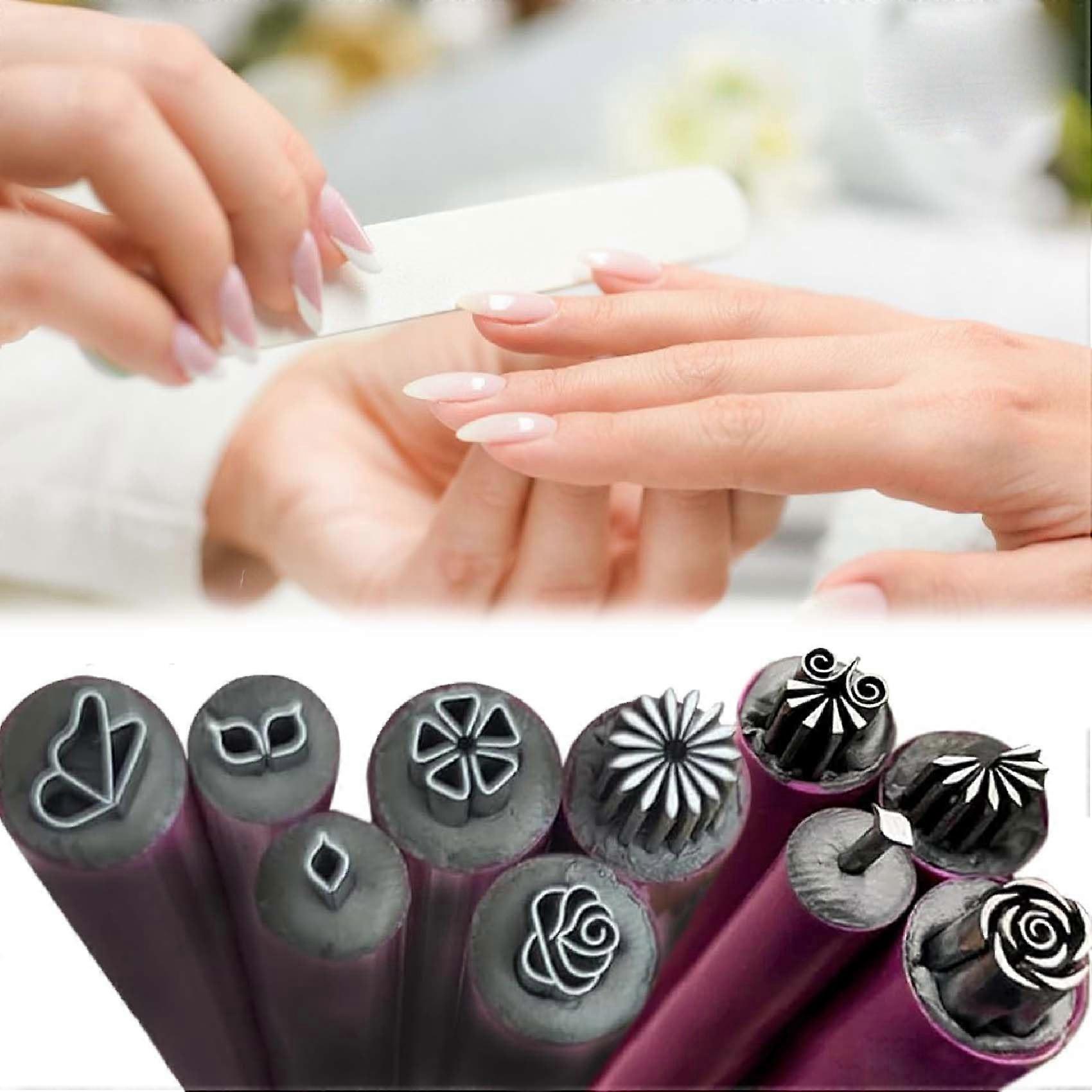 Nail Art Stamp Pen Set 6PCS with 10PCS Dotting Tools Kit for DIY Manicure and Precise Pattern Transfer