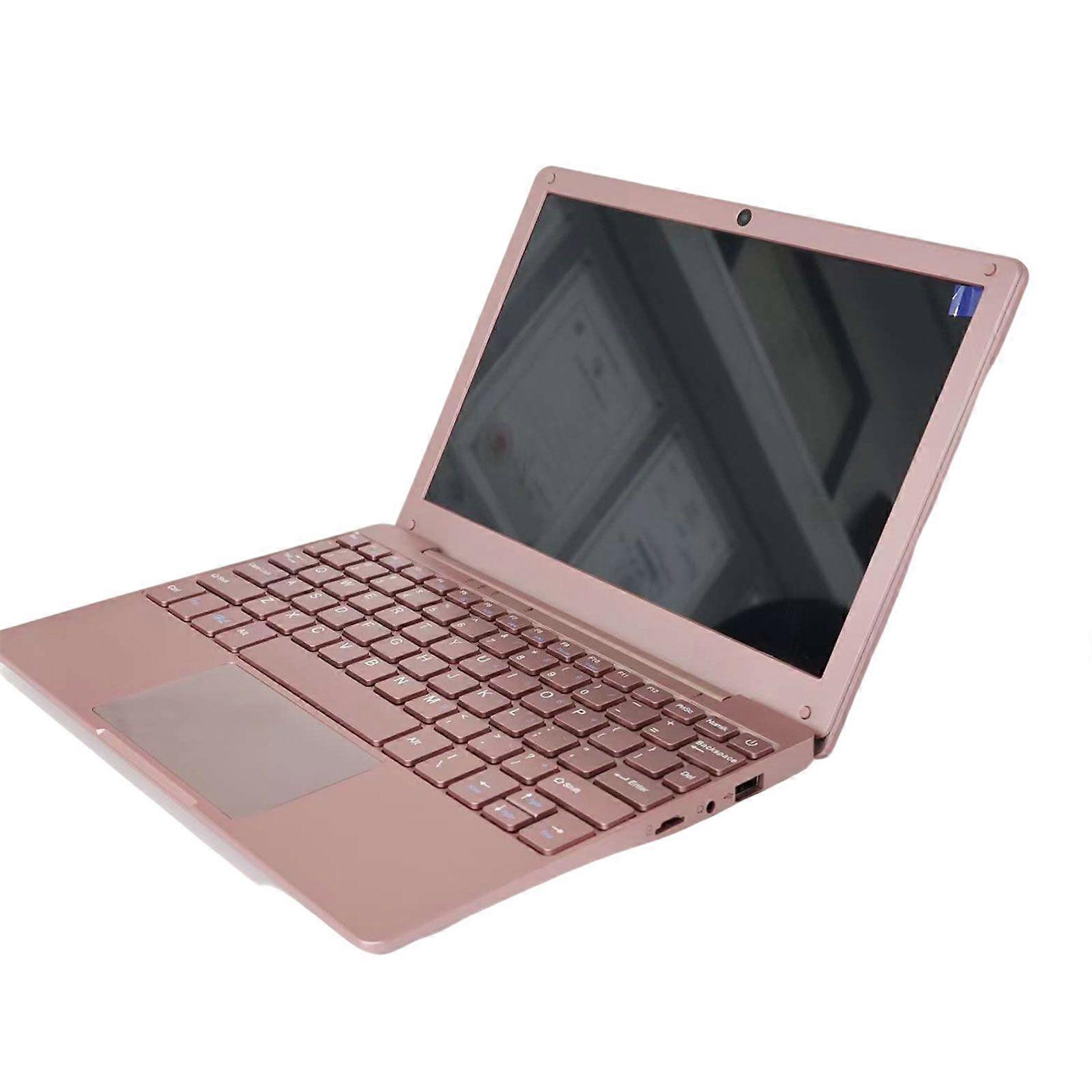 Notebook Windows 11 de 10 polegadas com processador Quad Core, 8GB de RAM e 128GB de armazenamento, Bluetooth e Wi-Fi, cor rosa.