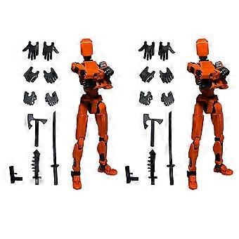 Roboter-Actionfigur, 3D-gedruckt mit voller Artikulation, orange