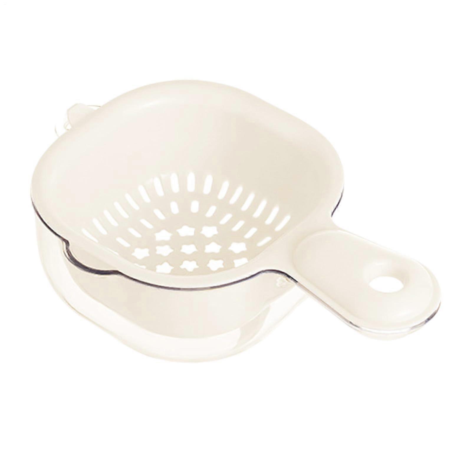 Colander Bowl with Handle, DoubleLayer Fruit and Vegetable Strainer, Locking Kitchen Draining Bowl