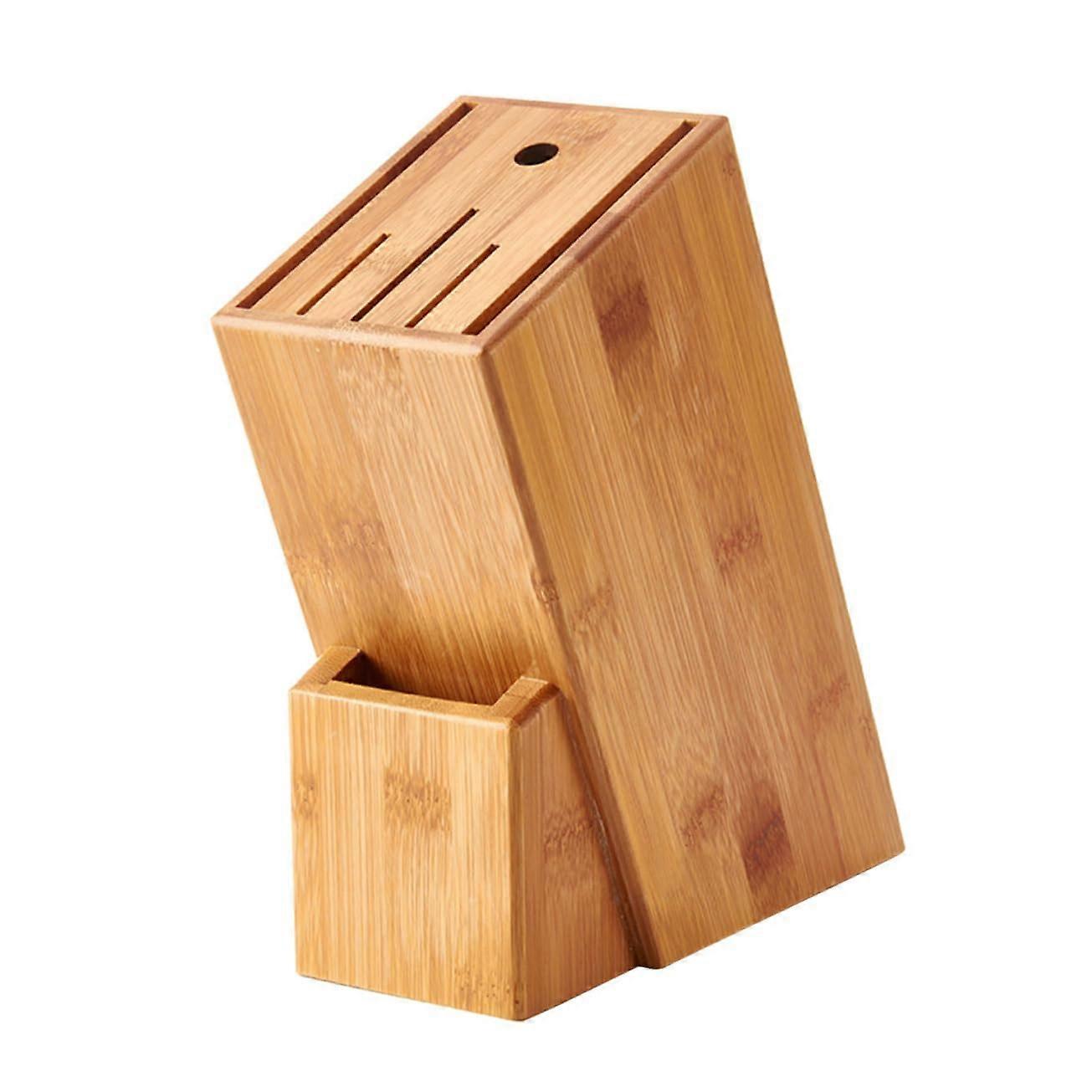 Knife Block Bamboo Kitchen Organizer with SpaceSaving MultiSlot Design for Secure Knife Display