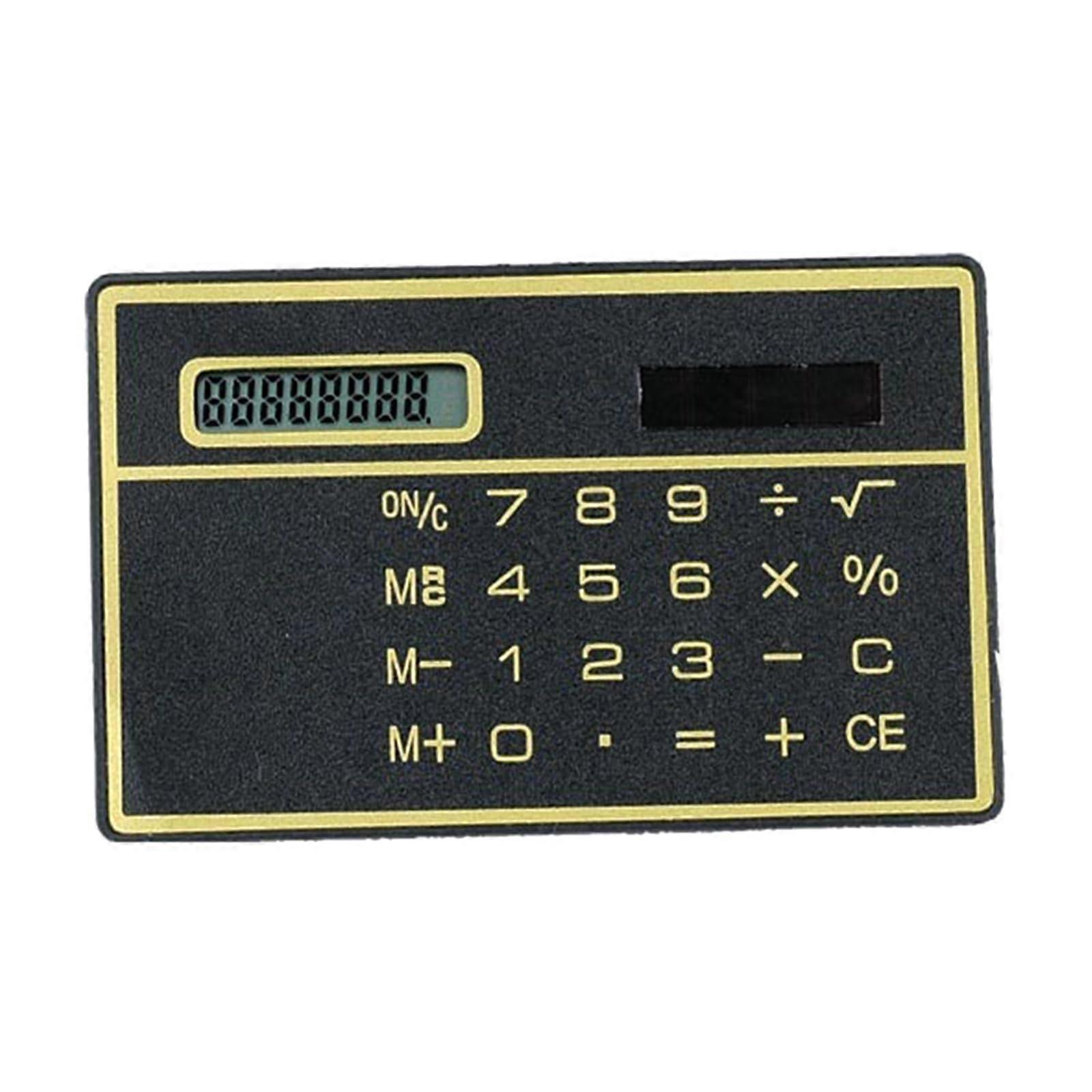 Slim Solar Powered Calculator 8 Digit Display Lightweight Durable for Office and School