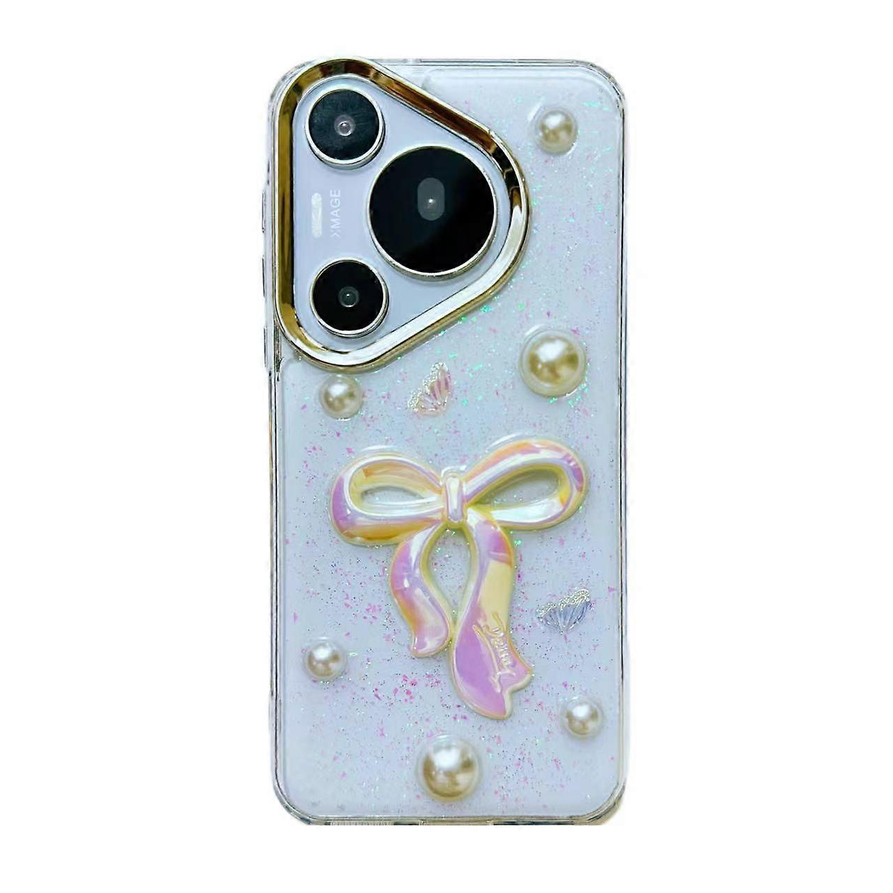 3D Bow Pearl Love Flower TPU Phone Case
