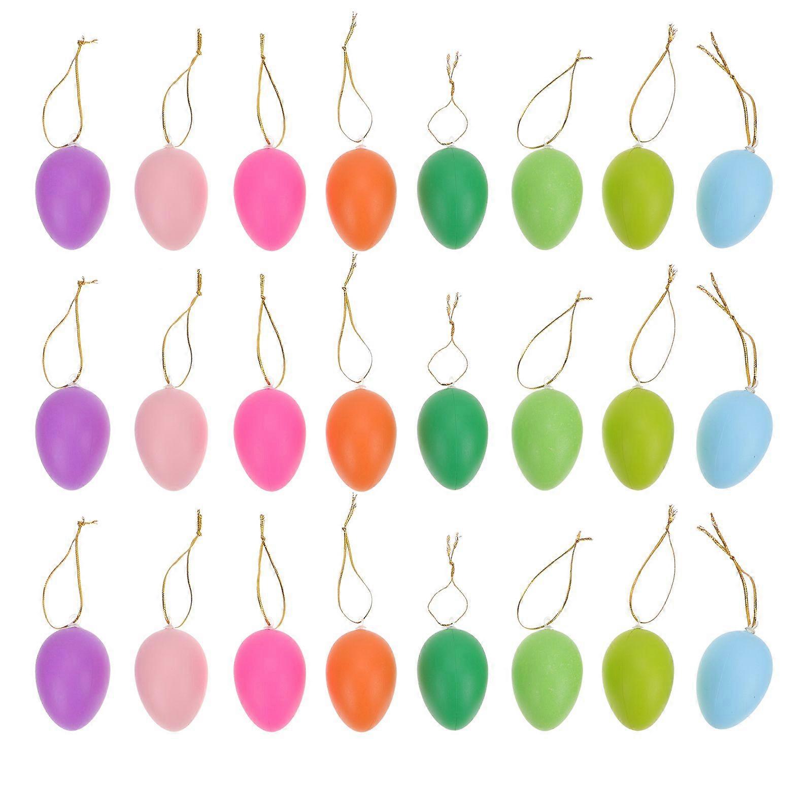 32Pcs Easter Hanging Decors Exquisite Plastic DIY Pendants Egg Shaped Pendants