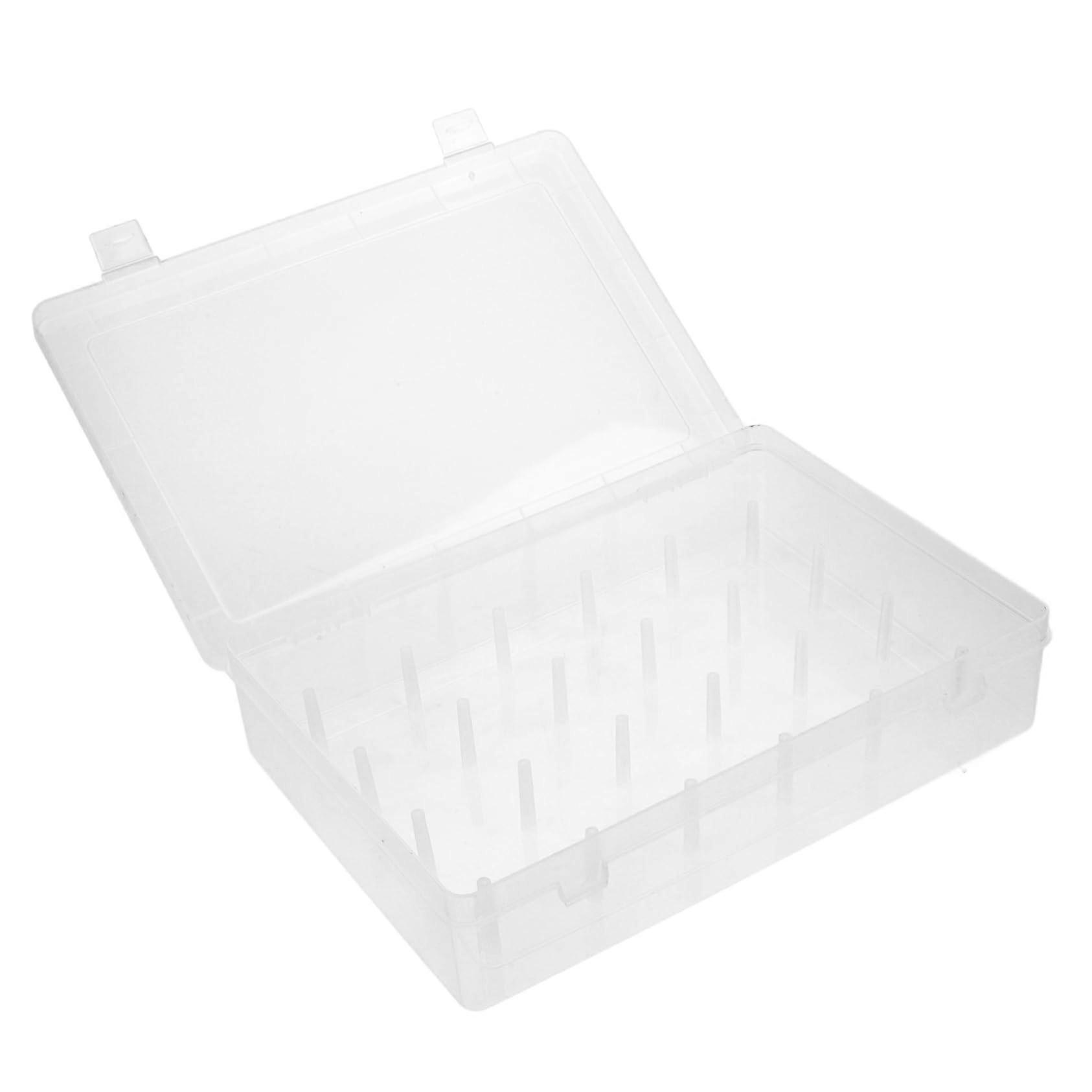 Clear Sewing Thread Spool Organizer Box with Bobbin Storage, Durable and SpaceSaving Design