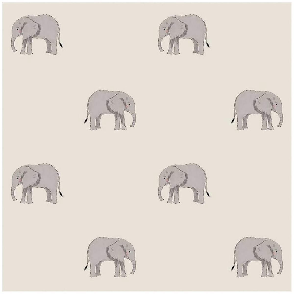 Sophie Allport Elephant Natural Wallpaper