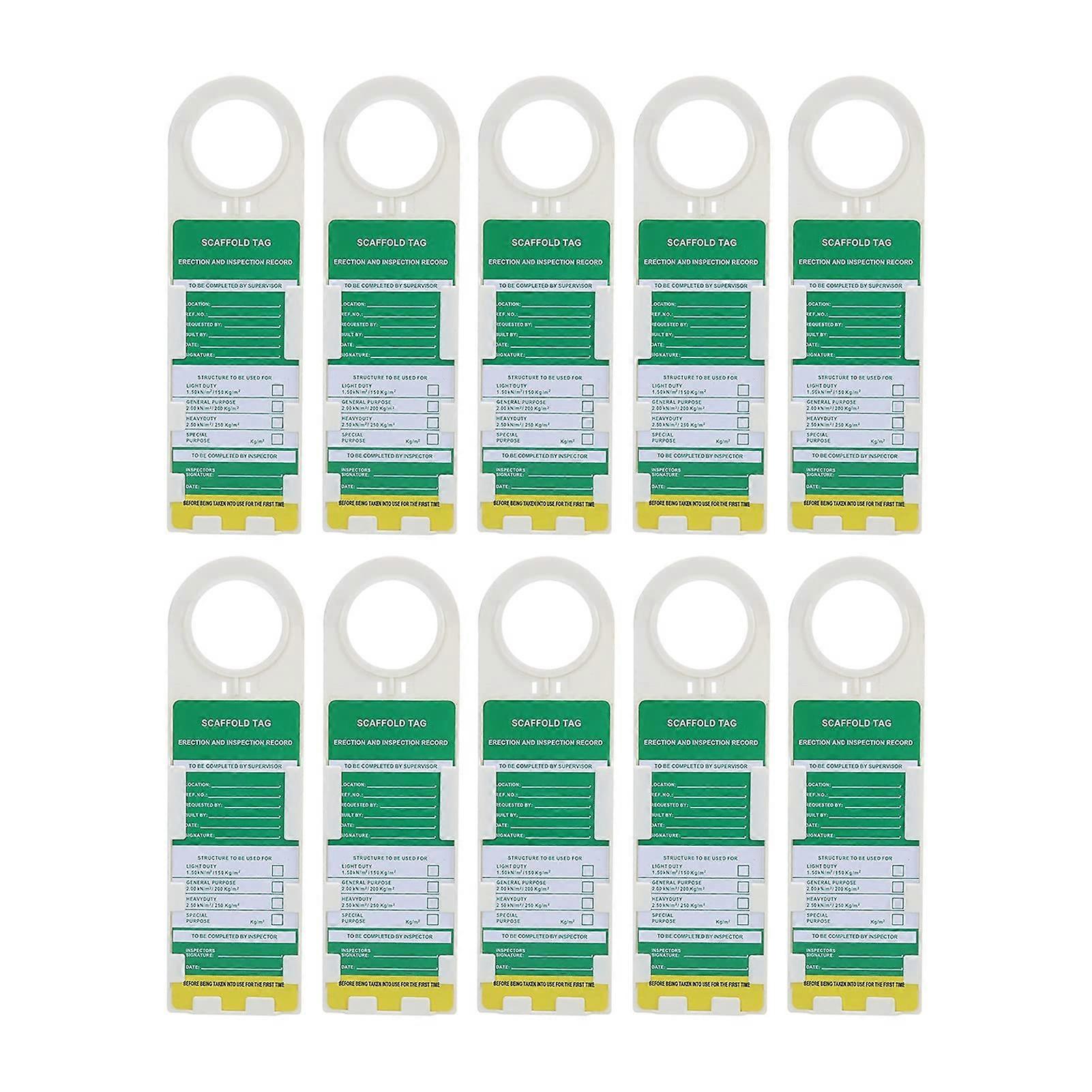10PCS Weatherproof Scaffold Safety Tags with Bold Warnings and Locking System for Construction