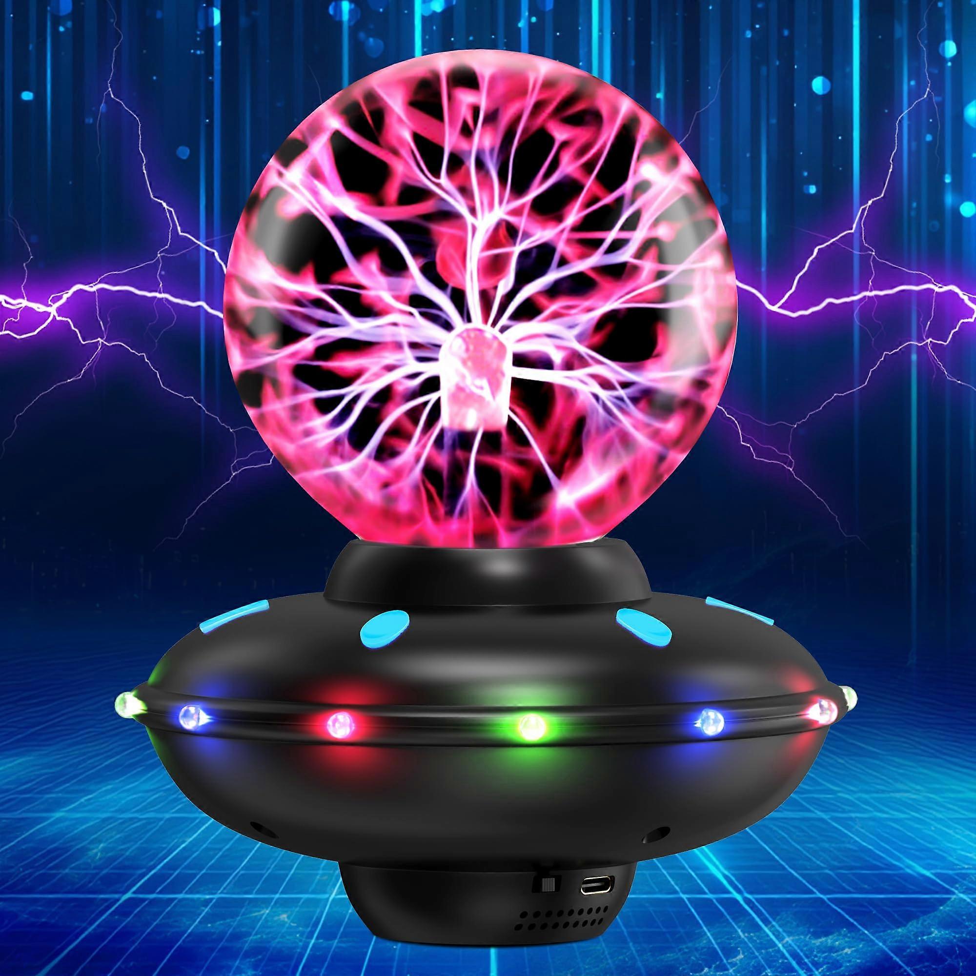 3.5 Inch USB Plasma Ball Lamp with Touch Sensitive Display and Spaceship Inspired LED Base