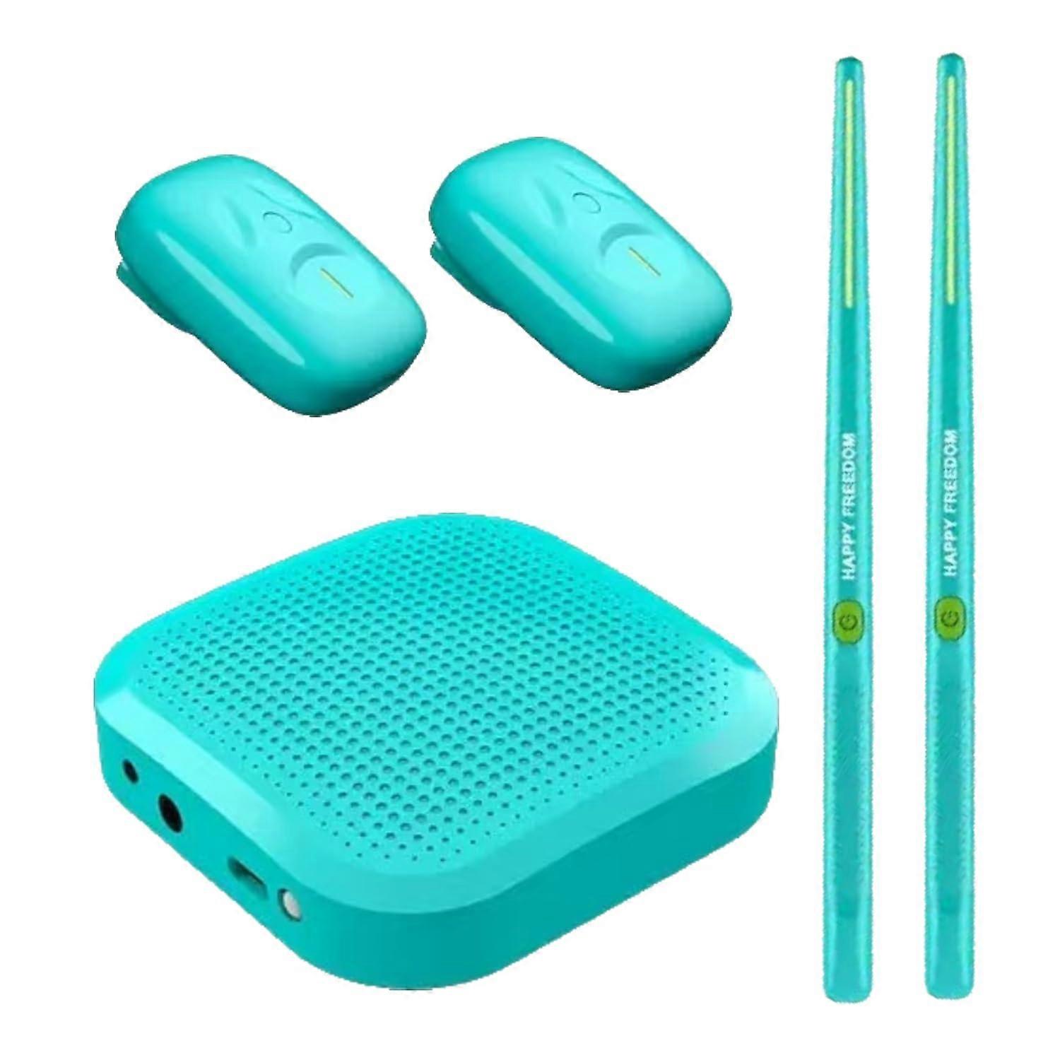 Electronic Drum Sticks with 3D Motion Sensing, Quiet Virtual Air Drum Set for Beginners, Light Blue