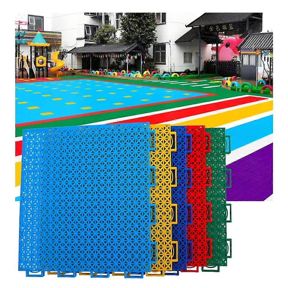 25cm Red Interlocking Floor Tiles with NonSlip Surface, Weatherproof Modular Sports Flooring