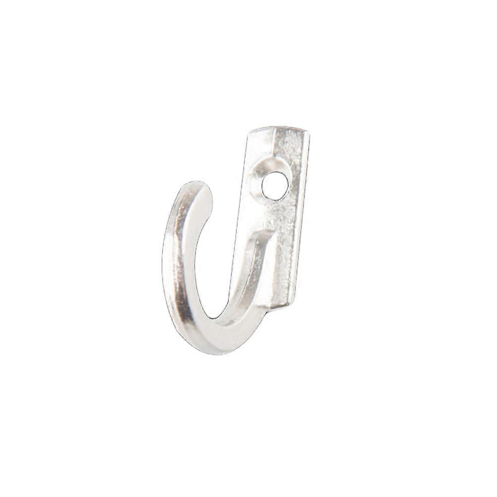 Jacket Hooks Single Curve Shape Wall Mountable For Adults Silver 10Pcs