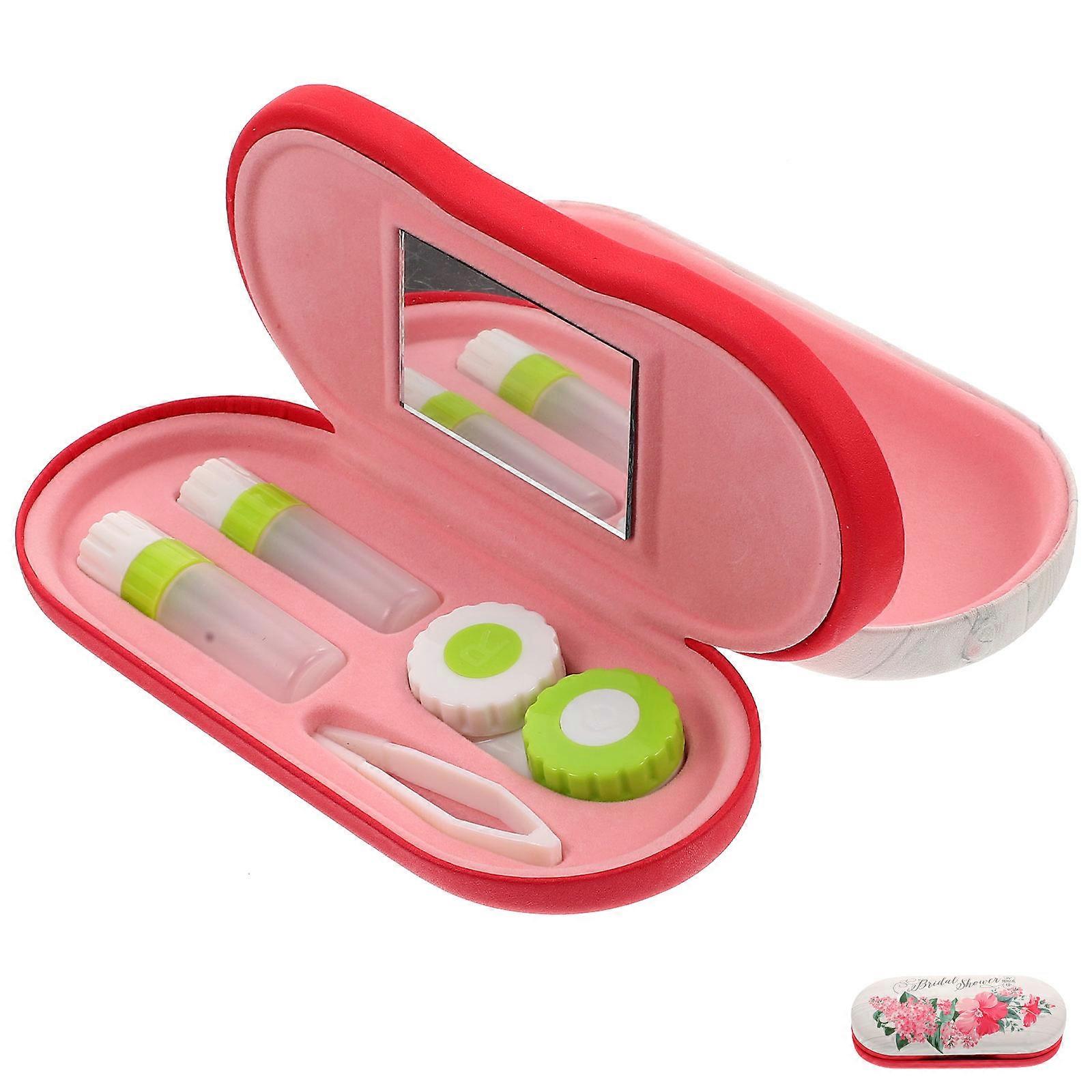 Delicate Eyeglass Case Rectangular Portable Leak-Proof Scratch-Resistant 16.5X7X5.5CM Red 1 Set