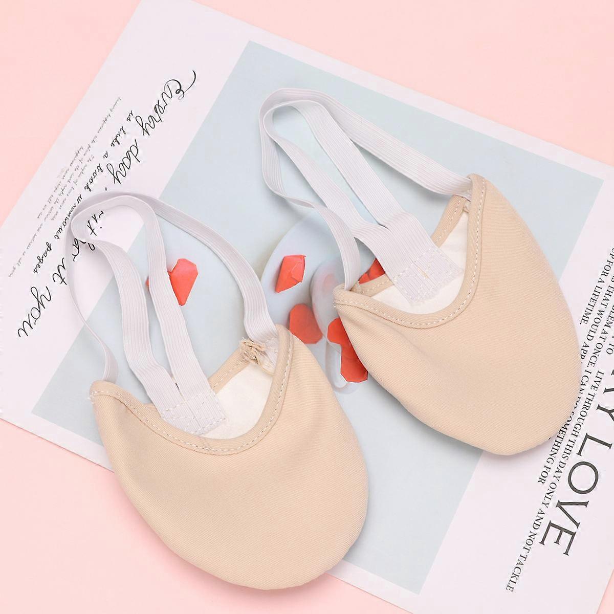 Ballet Shoes Half Sole Protector for Dancing Use 1Pair Lightweight Cover Beige