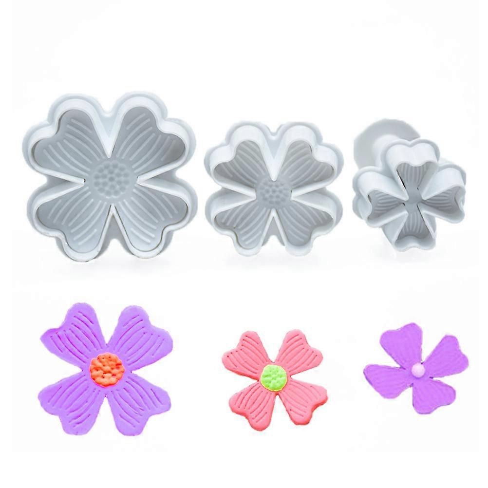 Four Leaf Clover Plunger Mold Embossed Mold for Cookie Making 3Pcs