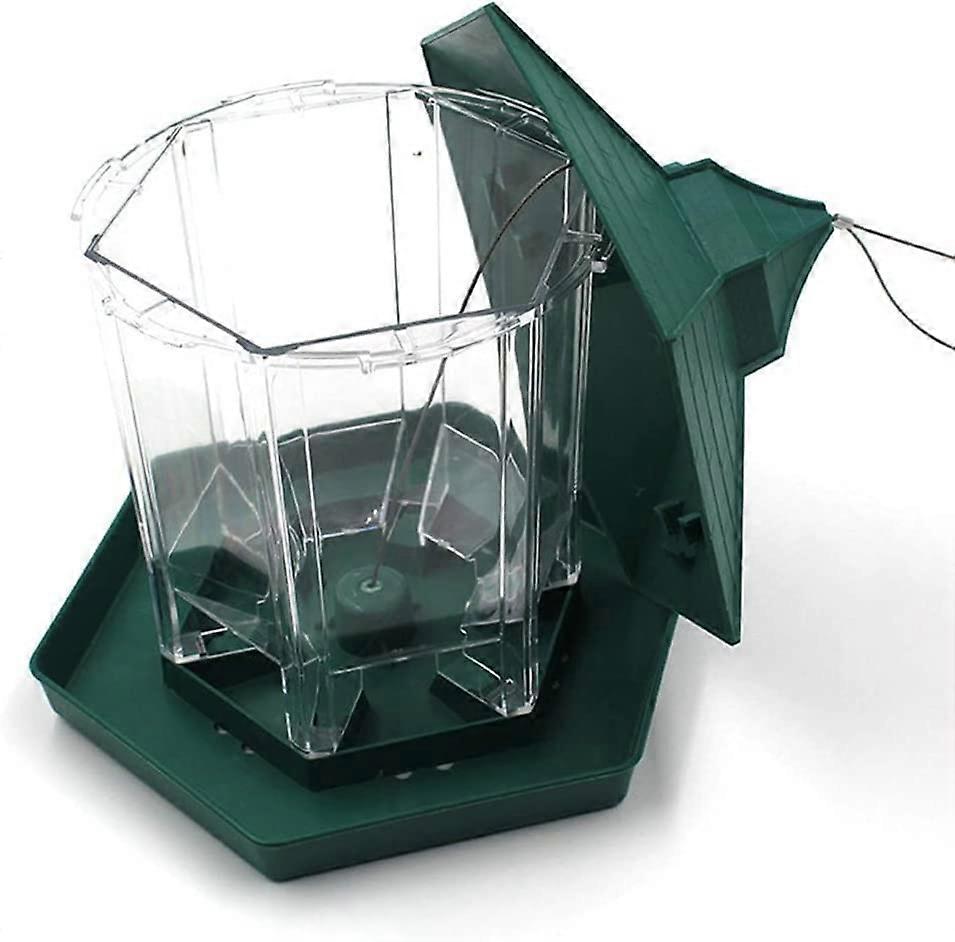 Window Bird Feeder Hexagonal Transparent Design for CloseUp Viewing Easy Window Mount Plastic