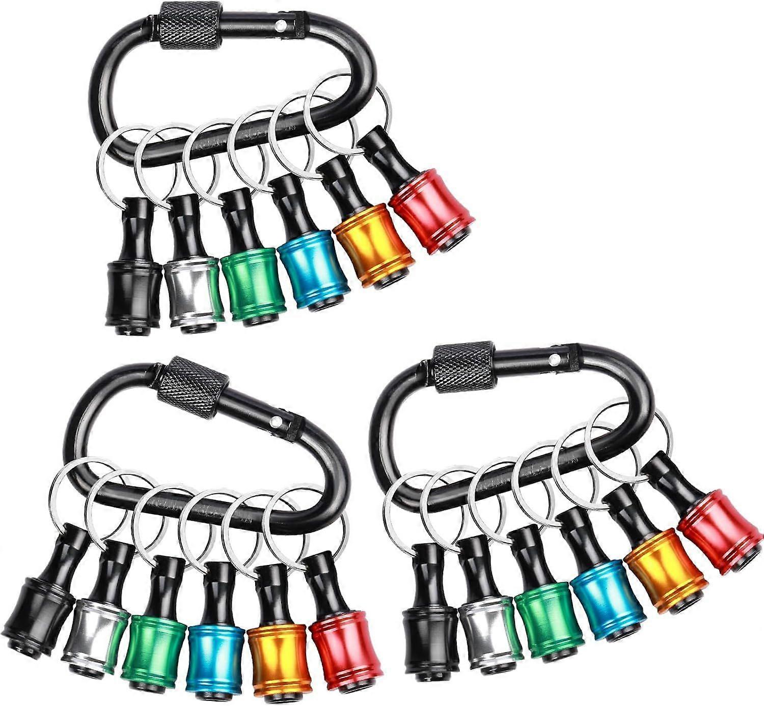 18PCS 1/4 Hex Shank Drill Bit Holder Keychain Extension Bar Quick Release Bit