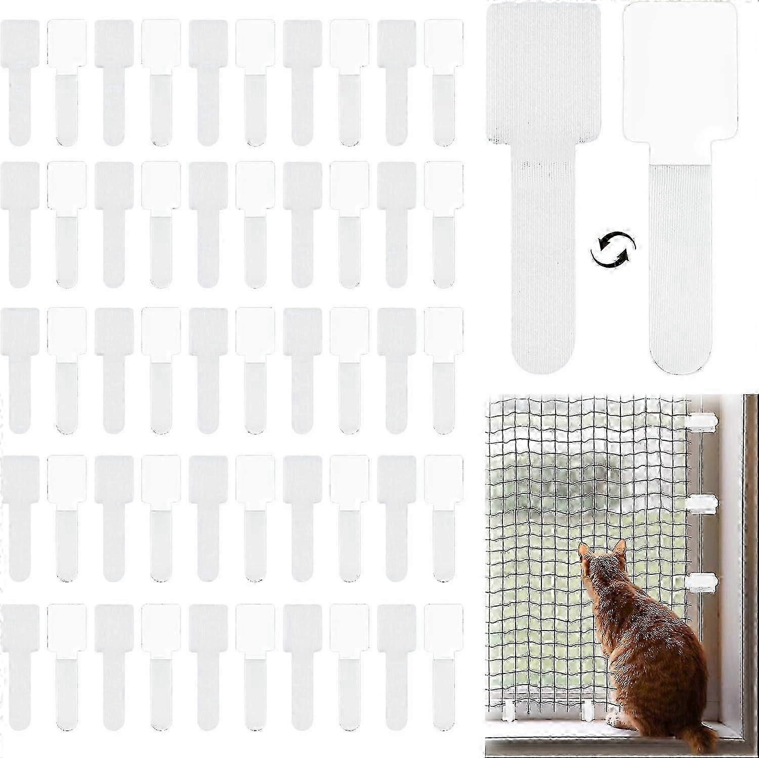 50 Pcs Cat Net Fixing Hooks for Protective Net (Net Not Included)