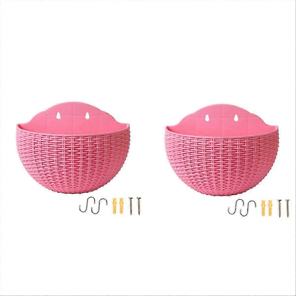 Pink Large balcony hanging plastic pot
