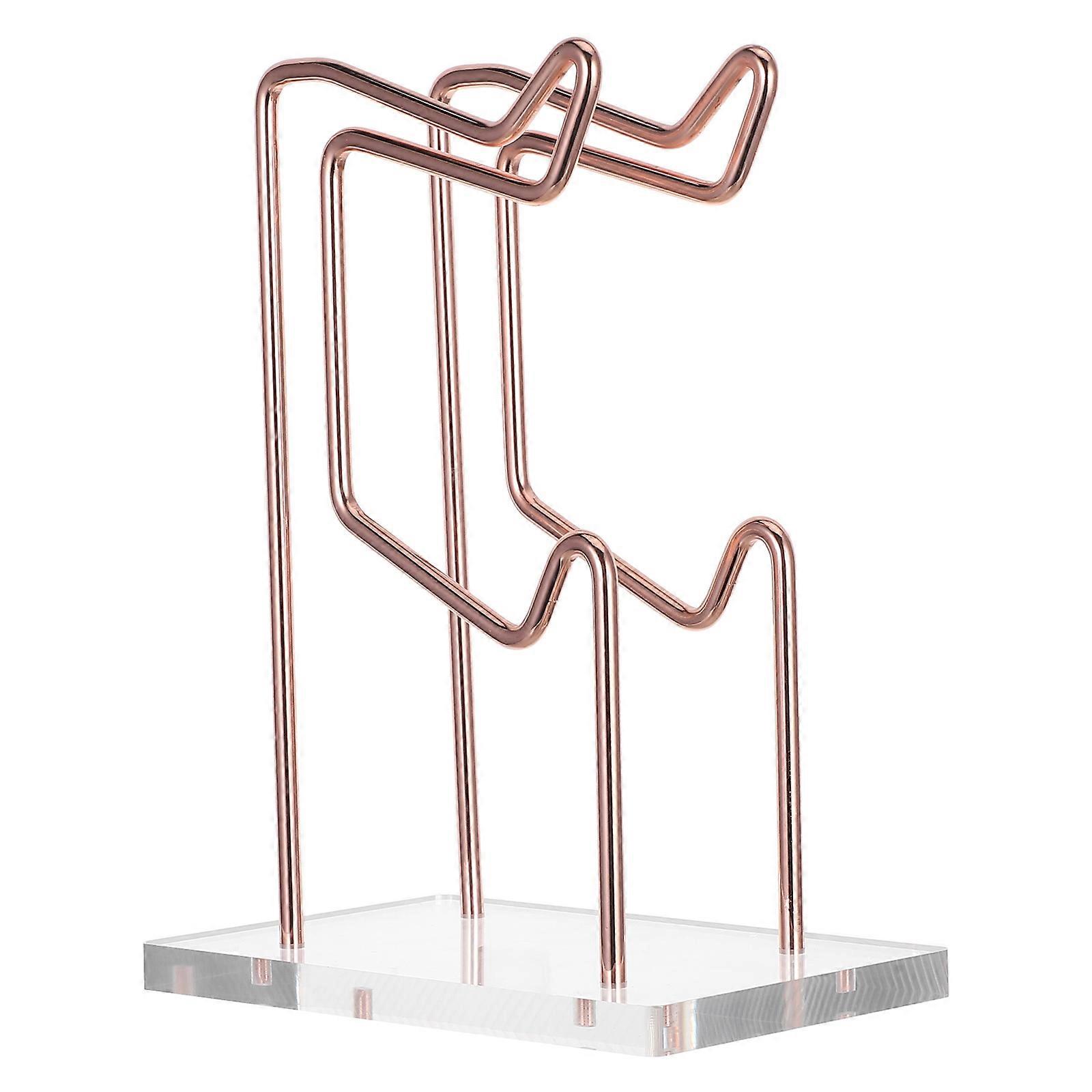 Game Controller Rack Acrylic Base for Storage 3Pcs Rose Gold Display