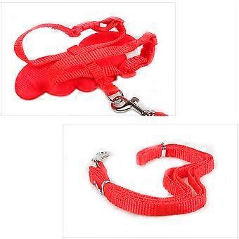 Arnés ajustable para perros y cachorros con correa con correas de pecho con alas de ángel Talla M (Rojo)