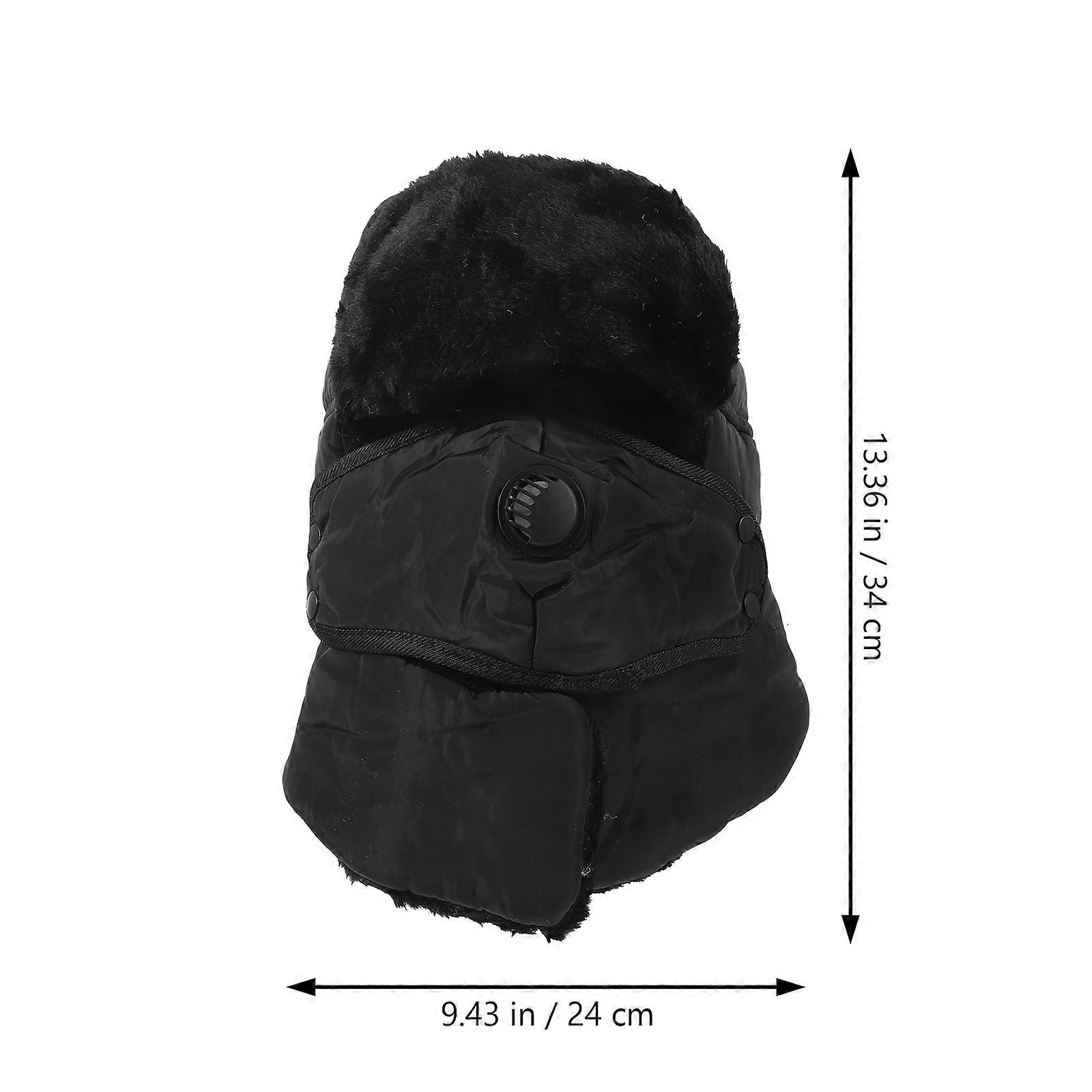 Hat Winter Hat with Mask for Keep Head Warm Black