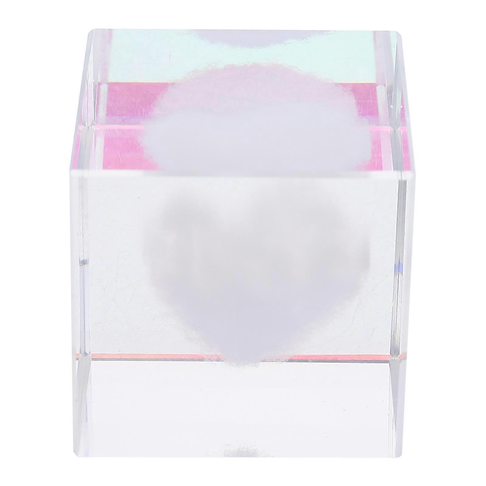 Clear Crystal Cube Heart Cloud Paperweight for Desktop Decor 2Pcs Multi Use