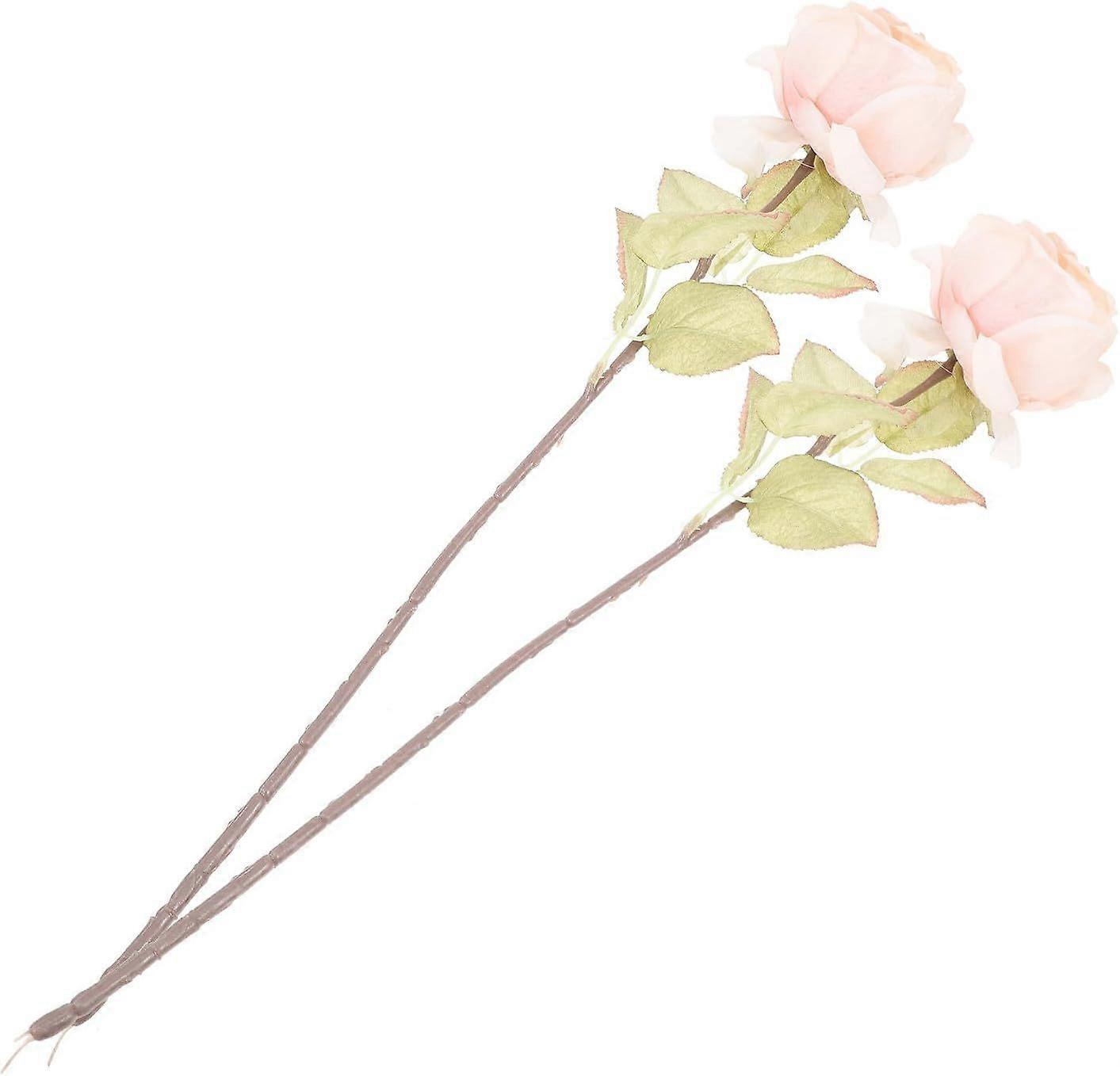 Artificial Rose Decor 2pcs Long Stem Realistic Simulation