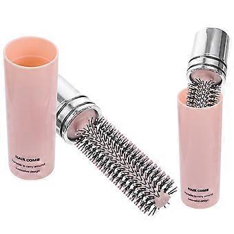 Curling Brush Hair Styling Brush for Hairdressing 2Pcs Pink ABS Material