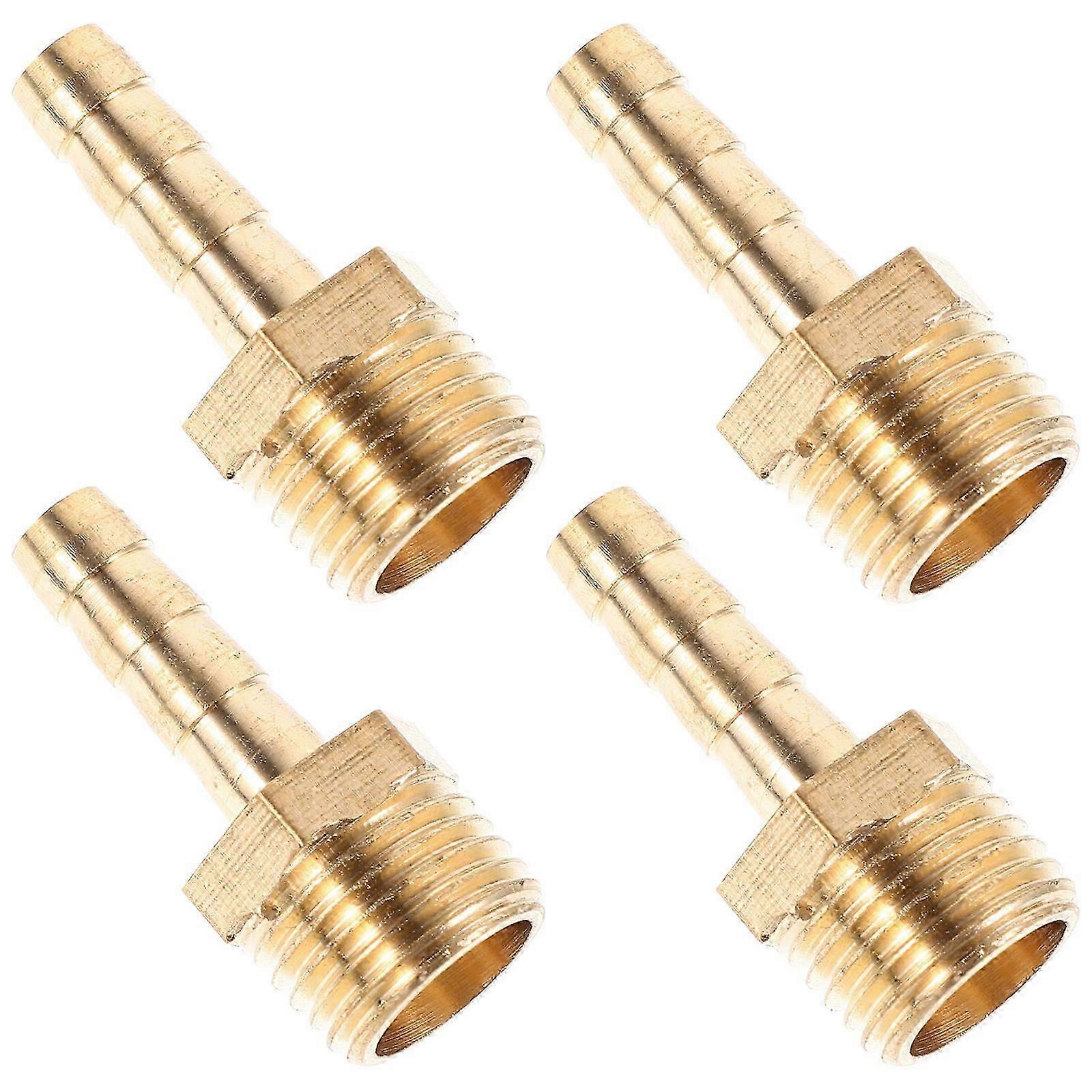 Hose Connectors Brass Barb Fitting for Pipe 4Pcs Set