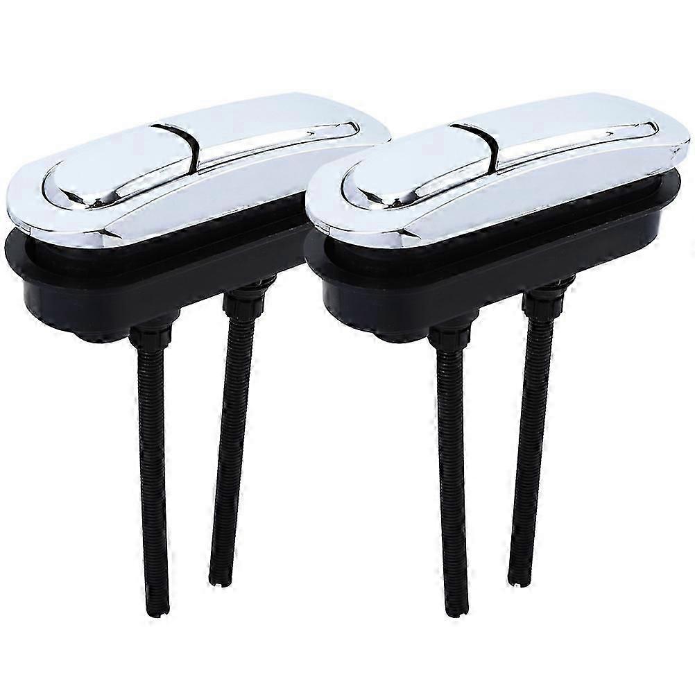 Silver Dual Flush Toilet Button Replacement 4Pcs Set