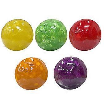 Random Color Fruit Slush Bead Squeeze Ball, Rattle Sound Glitter Water Bead Squishy Fidget Stress Relief Toy 4CM