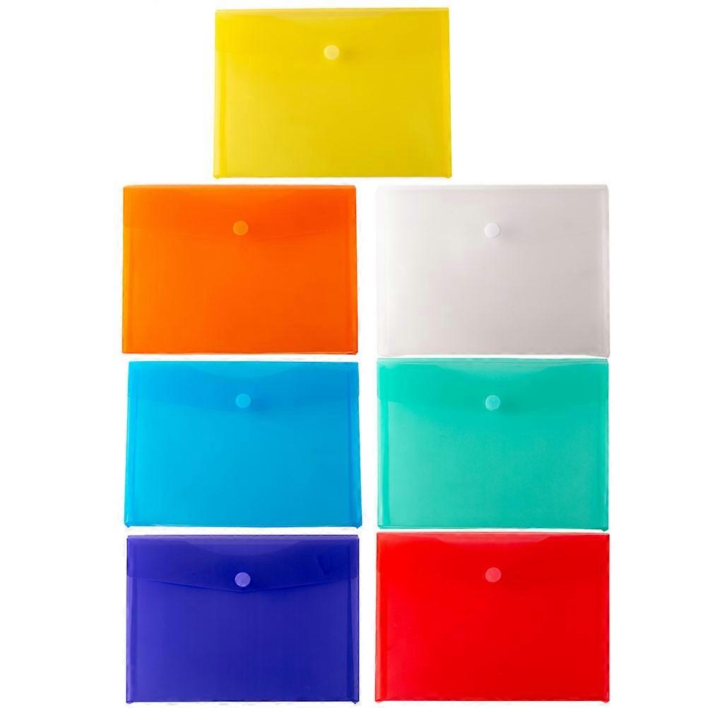 7Pcs Documents Envelopes Colorful File Folder Reusable File Pockets Plastic Document Folders