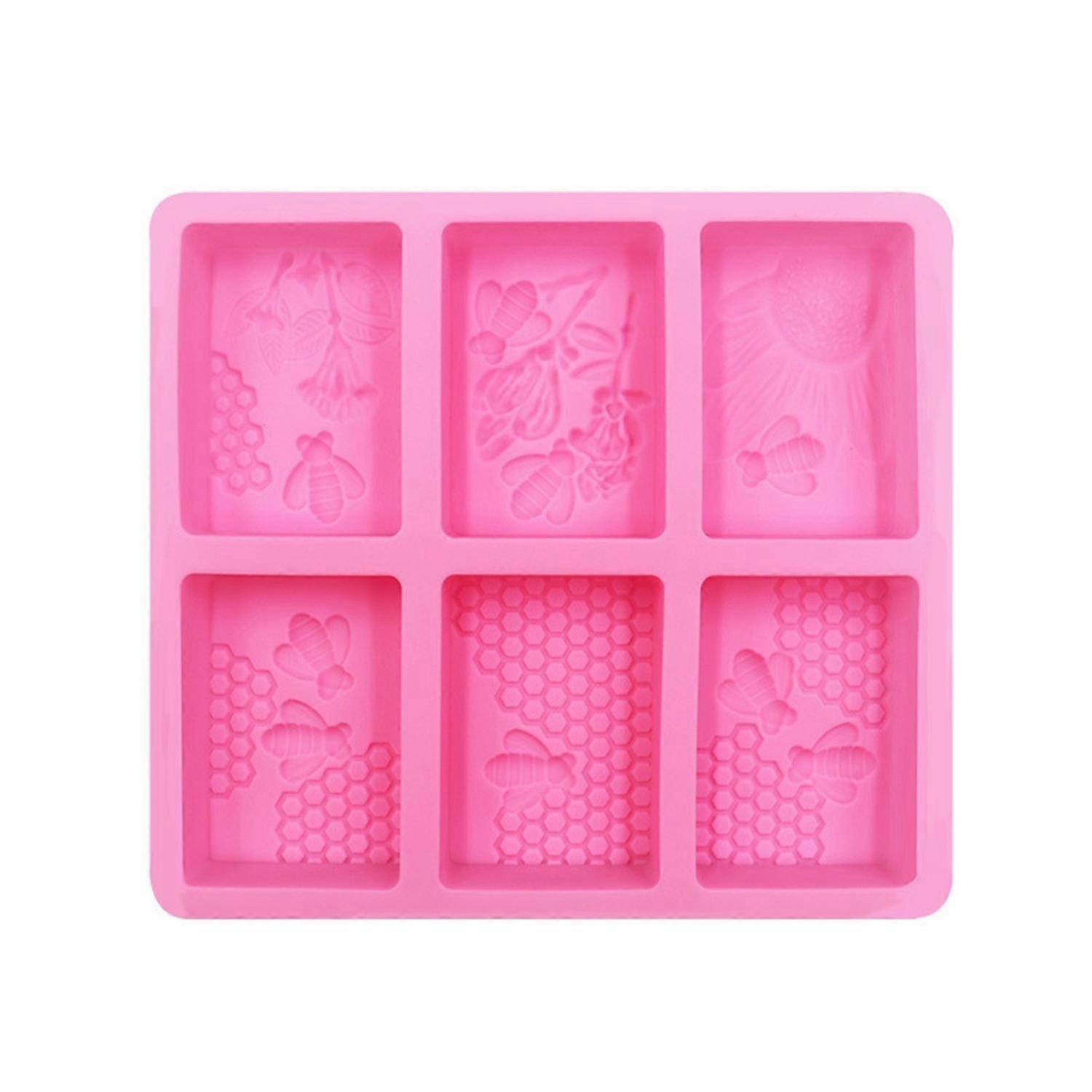 Soap Mold Non-sticky Reusable Handiwork 3D Rectangle Bee Silicone Pastry Mold compatible with Kitchen