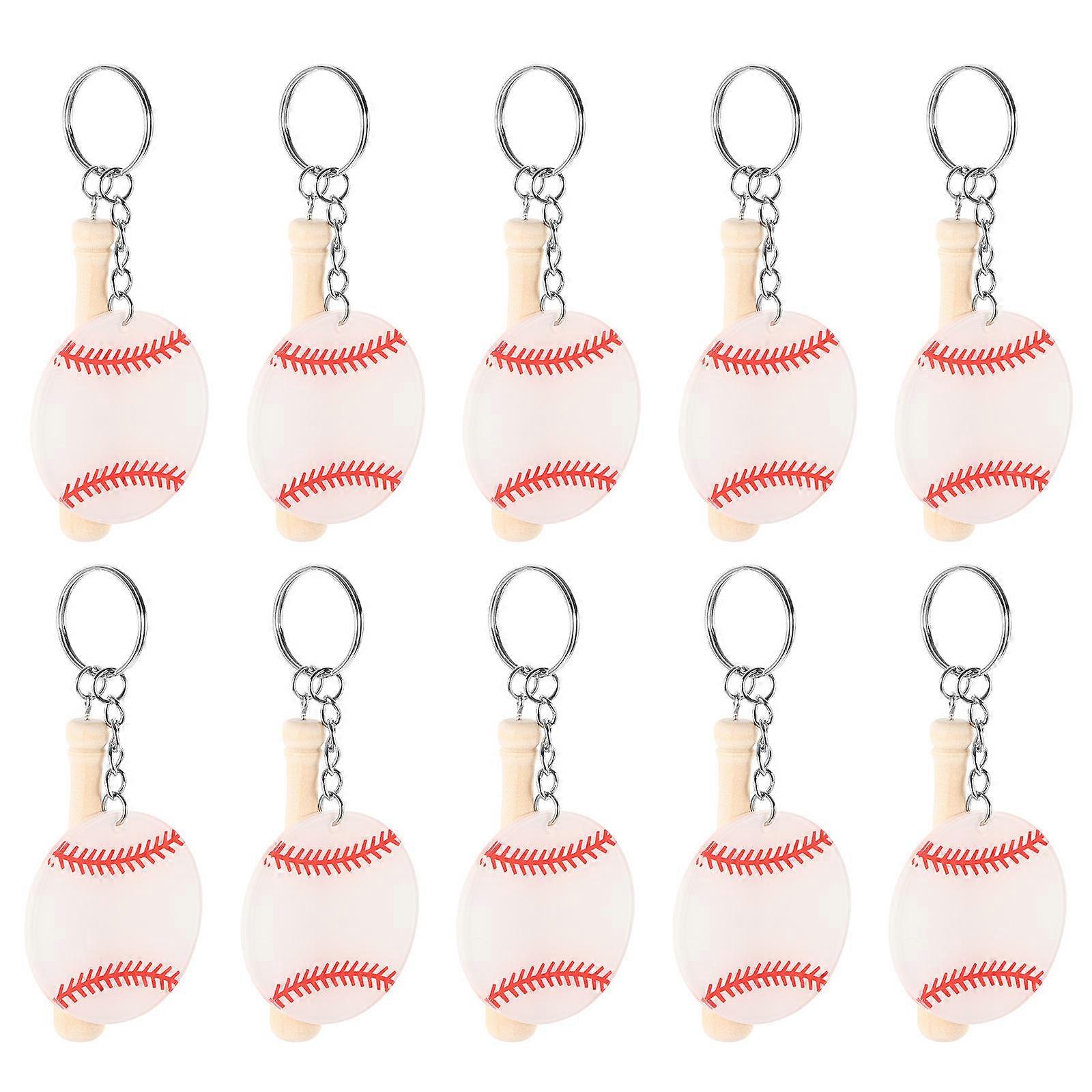 10Pcs Decorative Key Chains Exquisite Softball Keychains Hanging Baseball Keychains