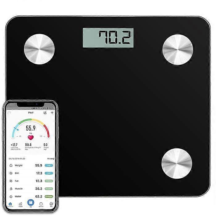 Body Fat Scale, Bluetooth Body Fat Scale, Large LED Backlit Display