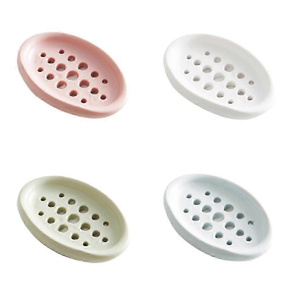 Silicone Soap Drainer Blue for Soap Holding Creative Oval Shape