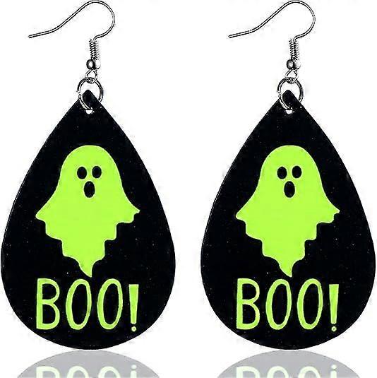 Faux Leather Teardrop Dangle Halloween Earrings