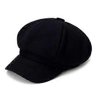 QingHai Stile Britannico Tesa Larga Berretto di Lana Berretto Cappello Retrò Artista Pittore Newsboy Ottagonale Cap Accessori di Moda