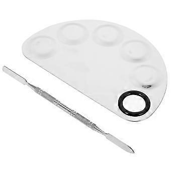 Stainless Steel Nail Art Palette Eye Shadow Makeup Pallet Stick Set 2Sets