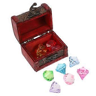 Children's Pirate Treasure Chest Toy with Acrylic Gemstones for Kids Playing 1Set