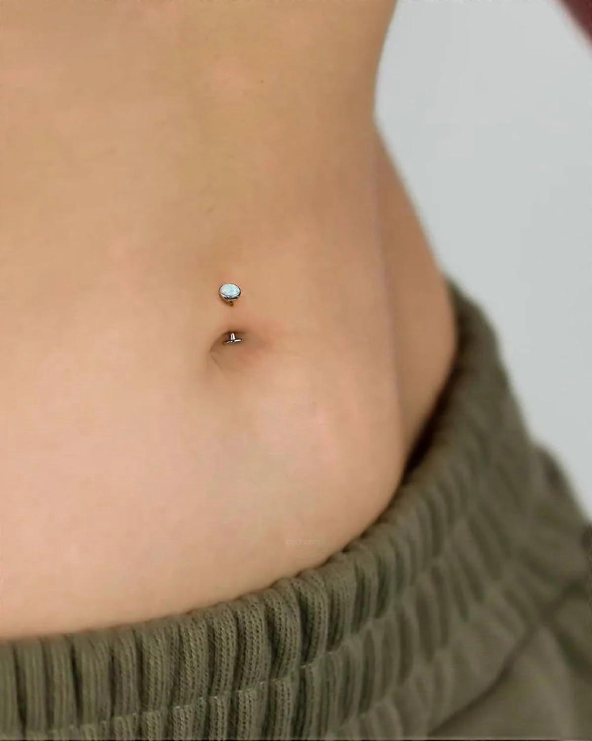 23 Solid Titanium Belly Button Rings Floating Belly Navel Rings 14 Internally