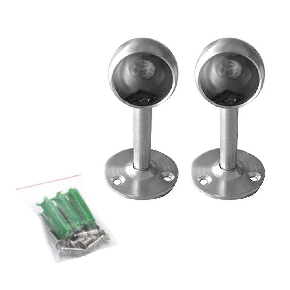 Stainless Steel Closet Pole Socket for Curtain Brackets 2Set