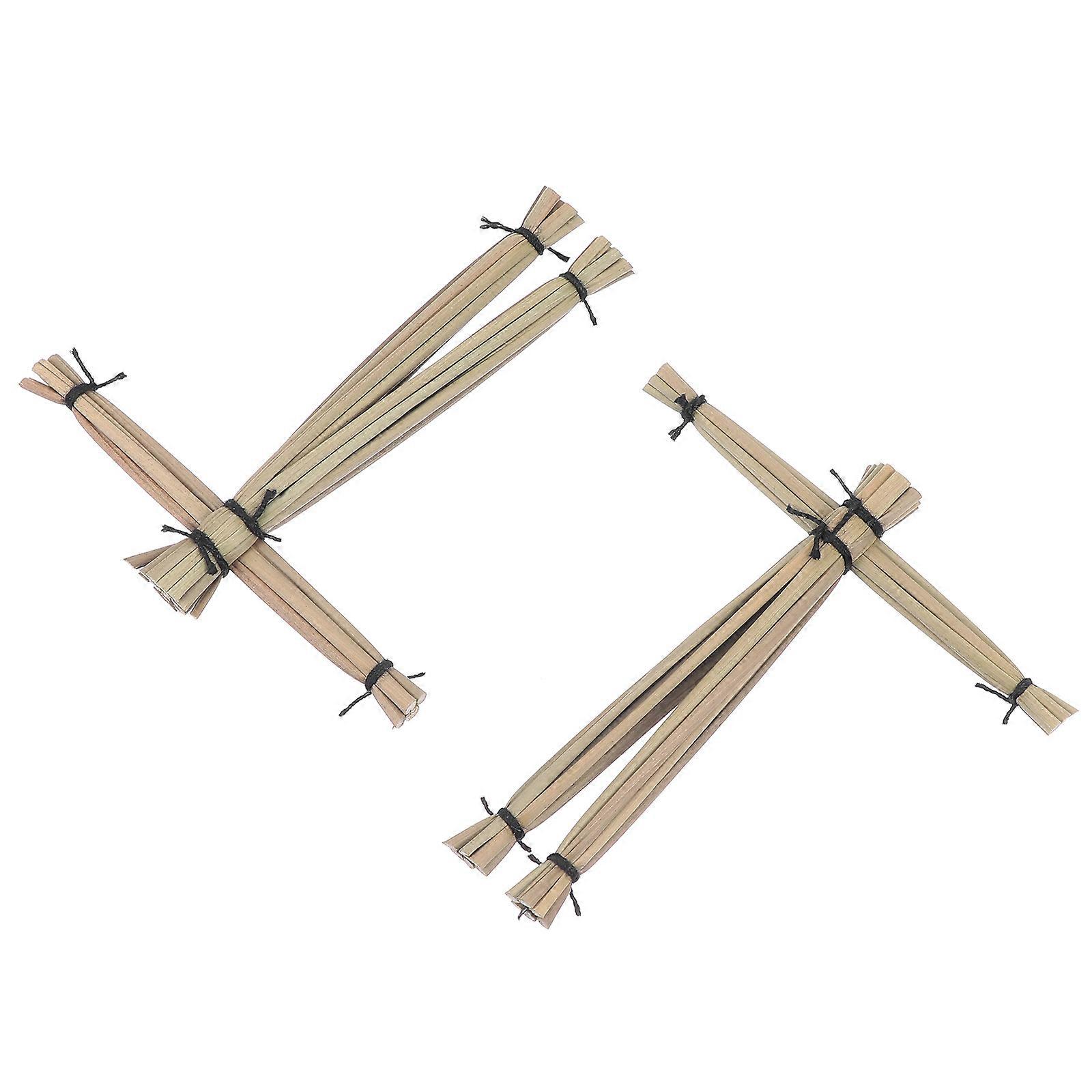 Doll Prop for Decoration 2Pcs Assorted Color Straw Material