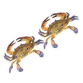 2Pcs Caranguejos artificiais Brinquedos Caranguejos falsos modelos adorável imitação Caranguejos Brinquedos