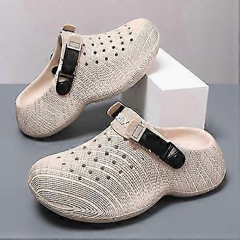 Men's 3D printed clogs, summer platform slip-on sandals, non-slip outdoor sandals.,L