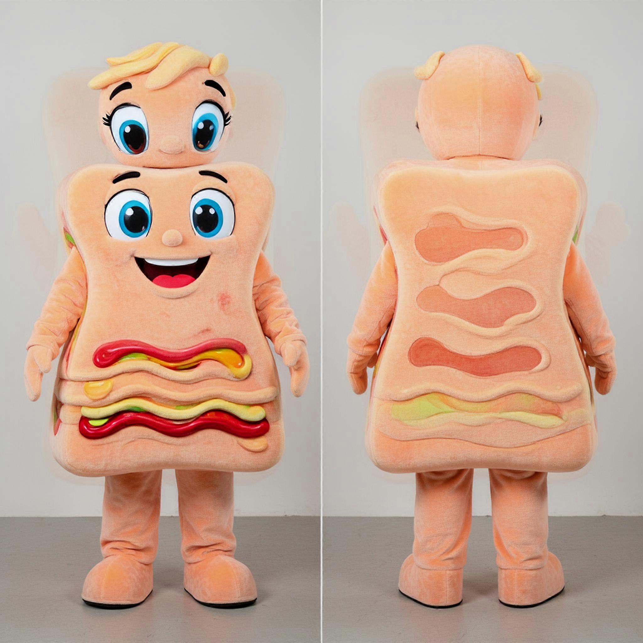 MASTICOT Peach Cartoon Lasagna Mascot