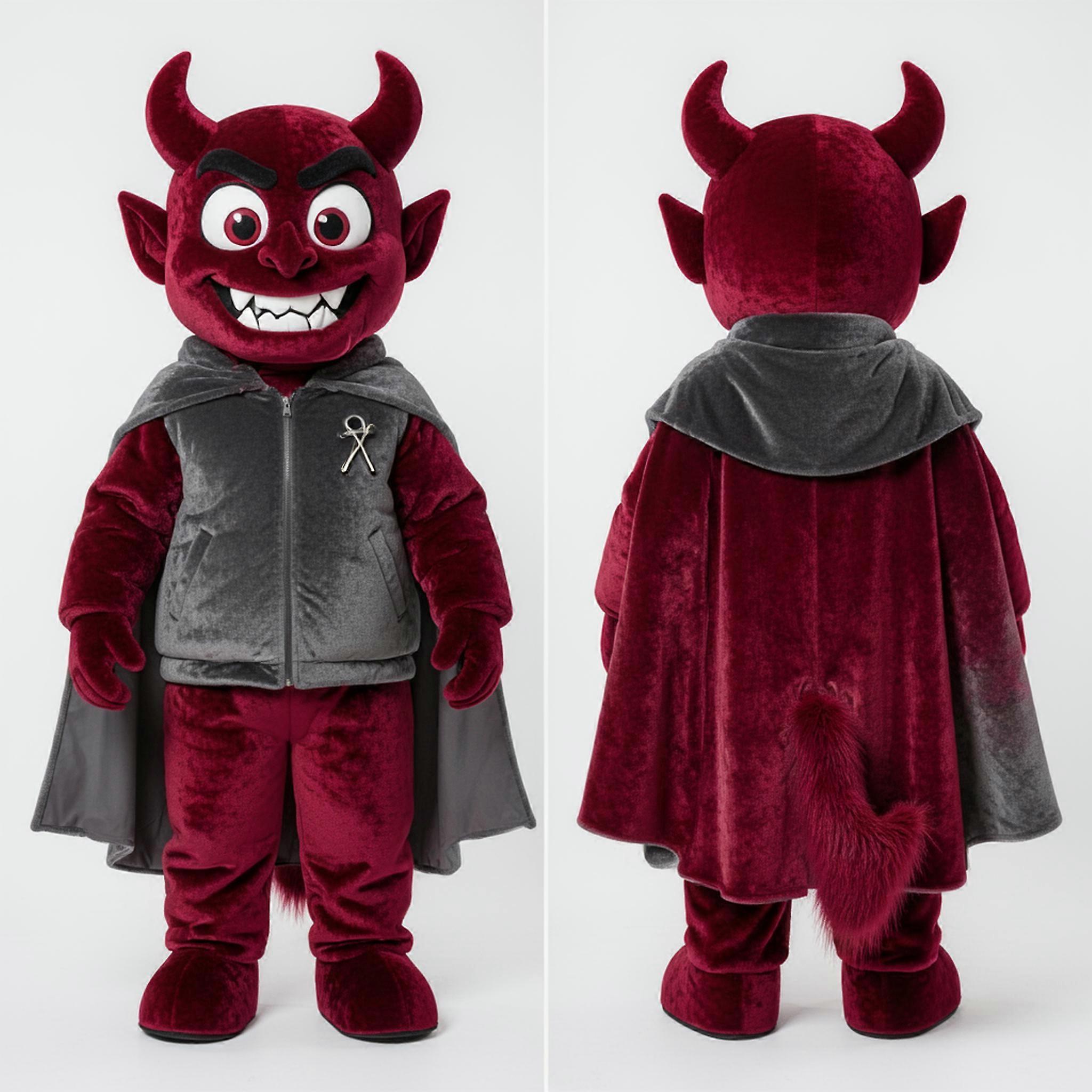 MASTICOT Crimson Cartoon Devil Mascot