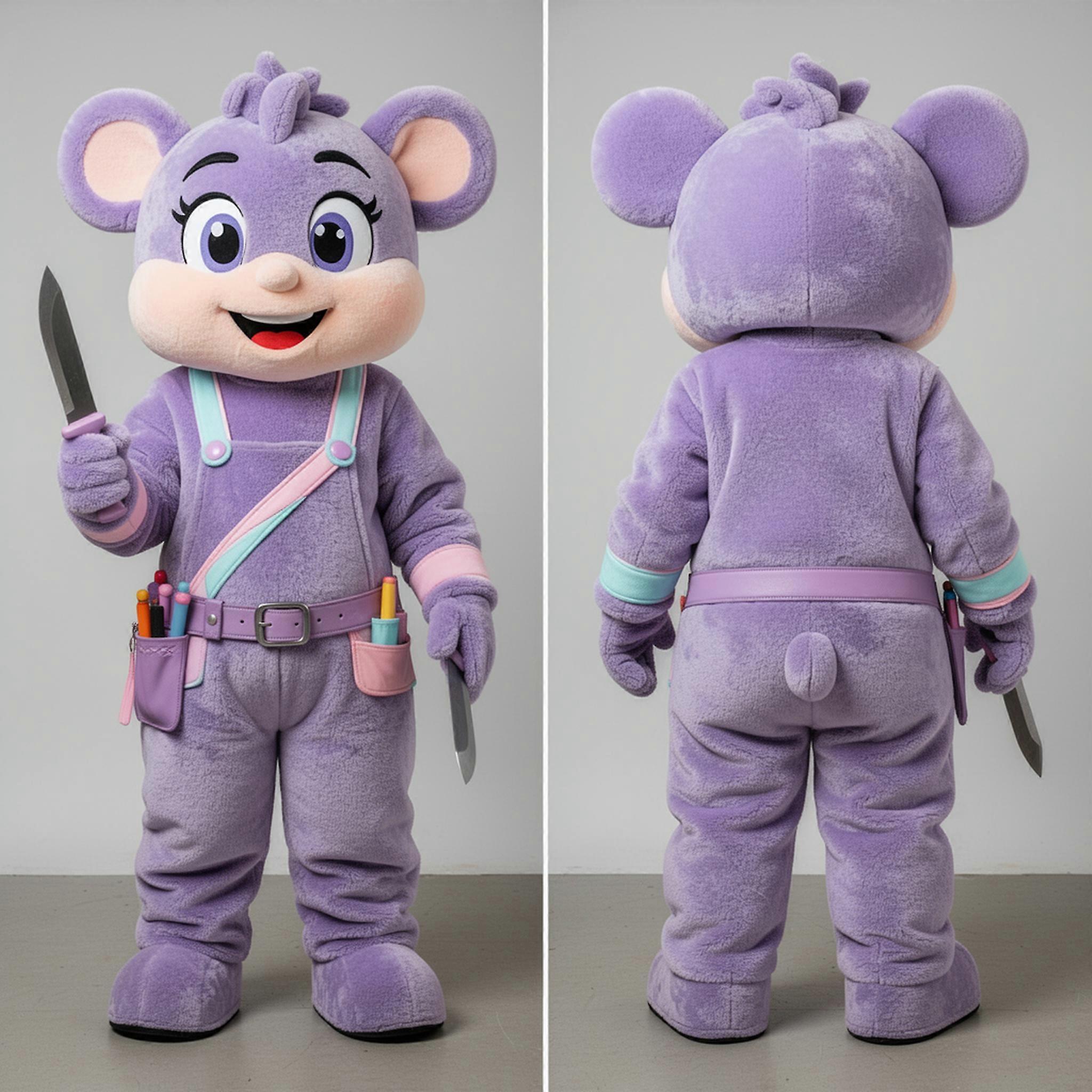 MASTICOT Lavender Broad Shouldered Knife Thrower Mascot