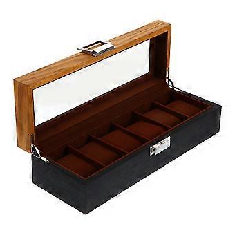 Wooden Watch Box for Watches with 6 Slots Vintage Storage Organizer